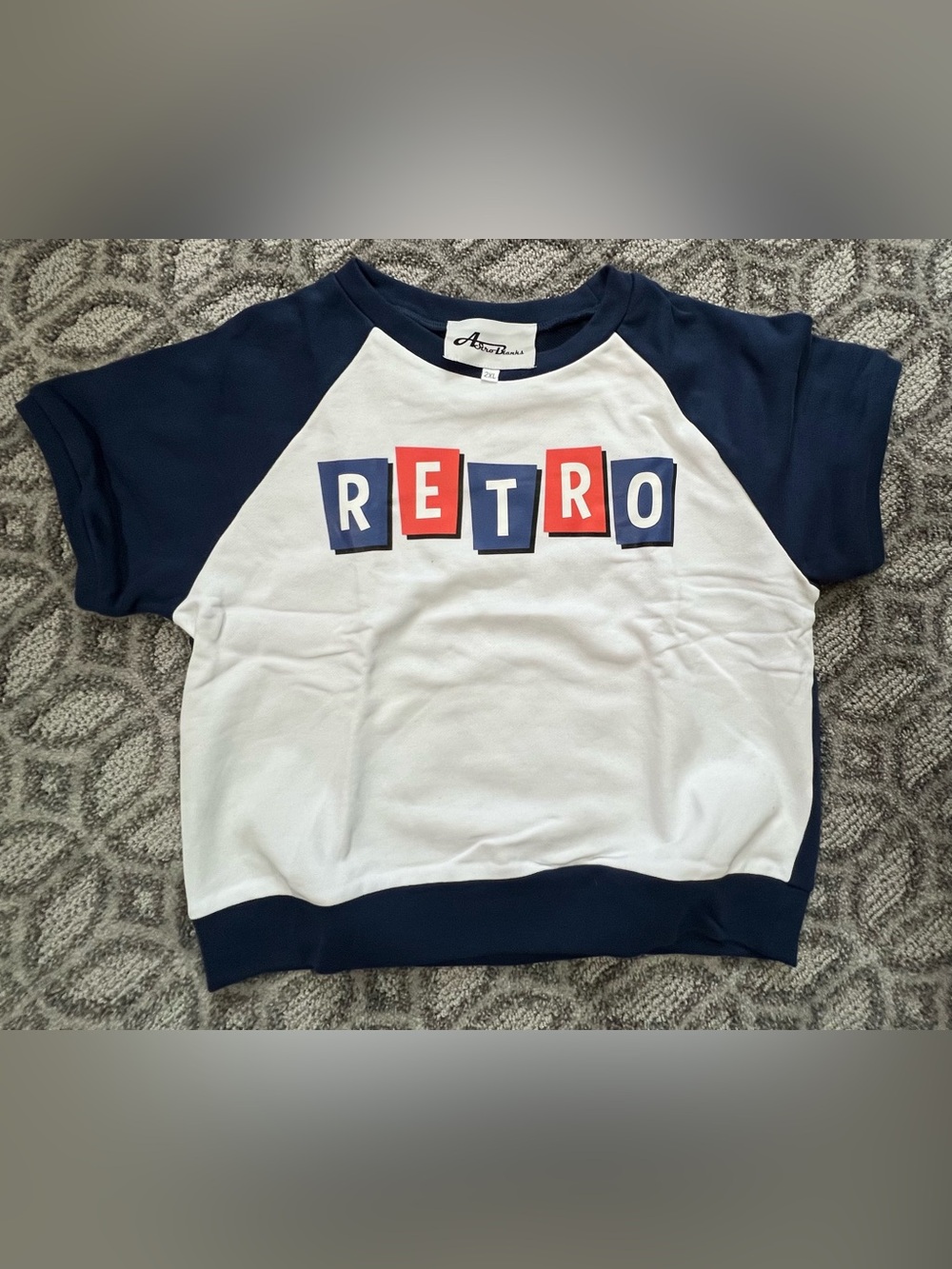Astro Bettie 'Retro' Navy & White Raglan Tee